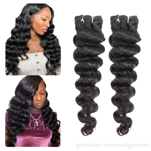 Rshow Loose Deep 8''-34'' Wholesale Virgin Full Cuticle 9A Human Hair Bundles Brazilian Loose Deep For Black Women Peruvian Hair